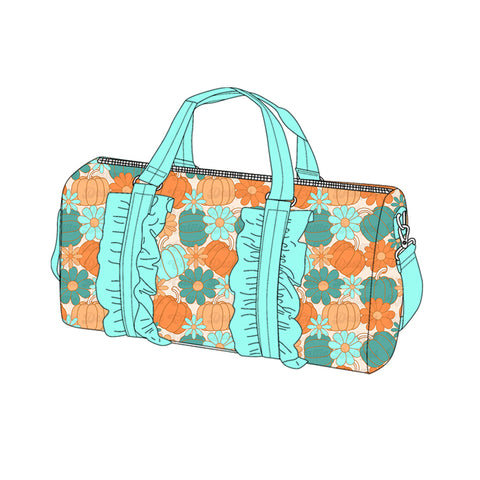 Preorder BA0313 Pumpkin Flower Green Duffle Bag