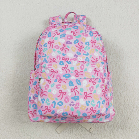 BA0319 Leopard Colorful Pink Kids Backpack Bag
