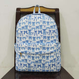 BA0322 Coquette Bows Blue Kids Backpack Bag