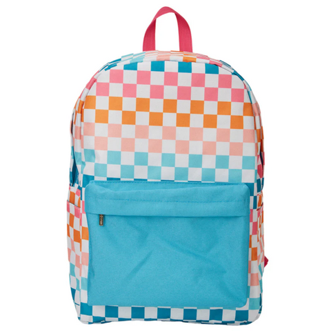 Preorder BA0323 Colorful Plaid Kids Backpack Bag