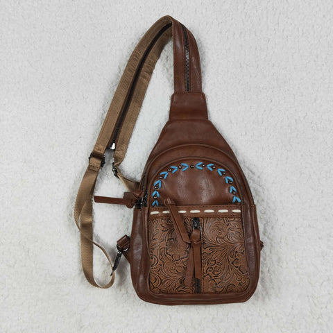 US Warehouse BA0330 Women's Bohemian Crossbody Bag Trendy Leather Sling Bag