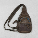 US Warehouse BA0331 Women's Bohemian Crossbody Bag Trendy Leather Sling Bag