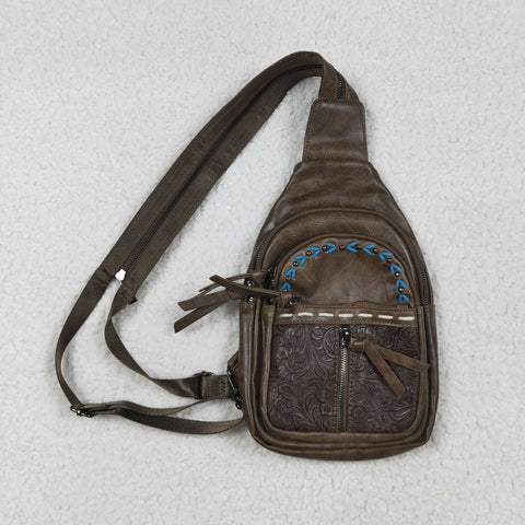 US Warehouse BA0331 Women's Bohemian Crossbody Bag Trendy Leather Sling Bag