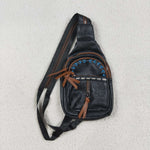 US Warehouse BA0332 Women's Bohemian Crossbody Bag Trendy Leather Sling Bag