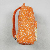 BA0339 Ice Cream Drip Sprinkles Orange Kids Backpack Bag