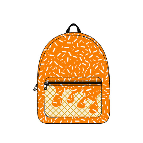 Preorder BA0339 Ice Cream Drip Sprinkles Orange Kids Backpack Bag