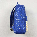 BA0340 Ice Cream Drip Sprinkles Blue Kids Backpack Bag