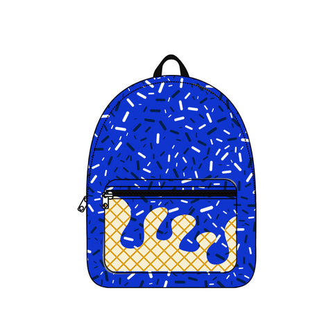 Preorder BA0340 Ice Cream Drip Sprinkles Blue Kids Backpack Bag
