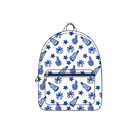 Preorder BA0349 Cheer Game Day Go Team Blue Kids Backpack Bag