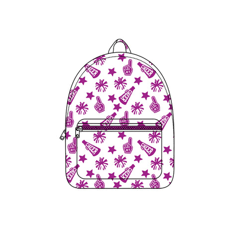 Preorder BA0351 Cheer Game Day Go Team Purple Kids Backpack Bag