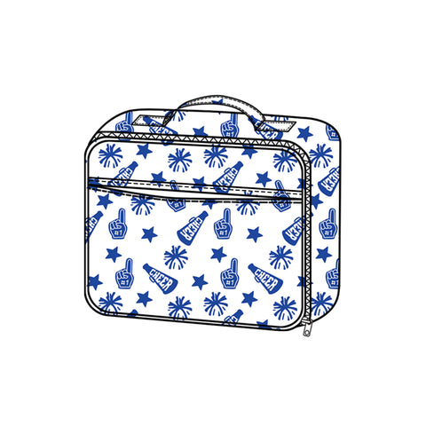 Preorder BA0357 Cheer Game Day Go Team Blue Lunch Box Bag