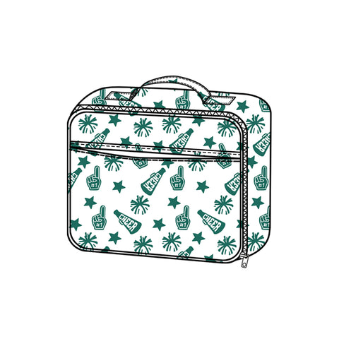Preorder BA0358 Cheer Game Day Go Team Green Lunch Box Bag