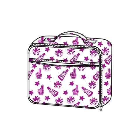 Preorder BA0359 Cheer Game Day Go Team Purple Lunch Box Bag