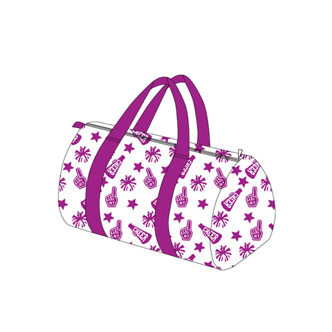 Preorder BA0367 Cheer Game Day Go Team Purple Duffle Bag