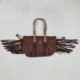 US Warehouse BA0374 Women's Tassel Western Turquoise Bag Leather Handbag