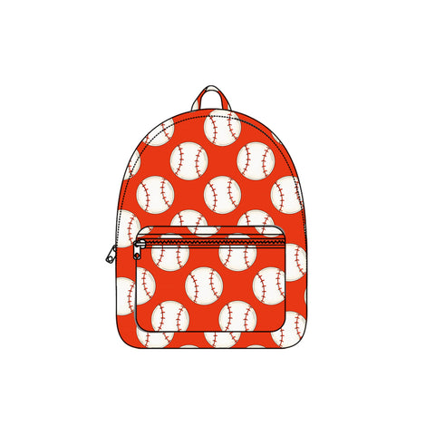 Preorder BA0376 Baseball Red Kids Backpack Bag