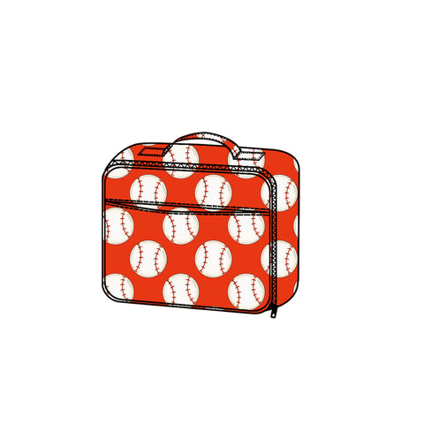 Preorder BA0380 Baseball Red Lunch Box Bag