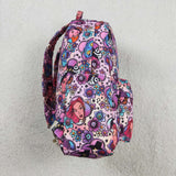 BA0384 Cartoon Flower Purple Kids Backpack Bag