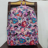 BA0384 Cartoon Flower Purple Kids Backpack Bag