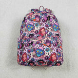 BA0384 Cartoon Flower Purple Kids Backpack Bag