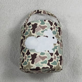 BA0465 Embroidery Easter Rabbit Camo Basket Handbag Bag