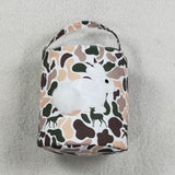 BA0466 Embroidery Easter Rabbit Camo Basket Handbag Bag