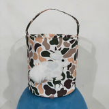 BA0466 Embroidery Easter Rabbit Camo Basket Handbag Bag