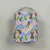 BA0467 Embroidery Easter Rabbit Camo Basket Handbag Bag