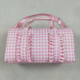 BA0469 Plaid Pink Ruffles Duffle Bag