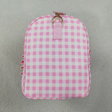 BA0469 Plaid Pink Ruffles Duffle Bag