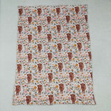 BL0011 Western Cow Flower Pink New Baby Blanket