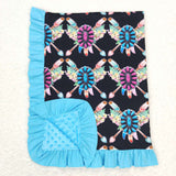 BL0052 Turquoise Blue Newborn Baby Blanket
