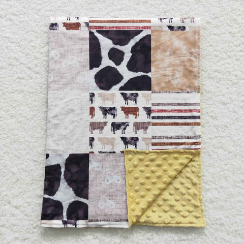 BL0057 Western Cow Newborn Baby Blanket