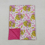 BL0067 HOWDY Hot Pink Newborn Baby Blanket