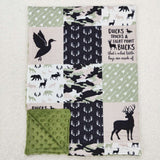 BL0071 Hunting Ducks Deer Camo Newborn Baby Blanket