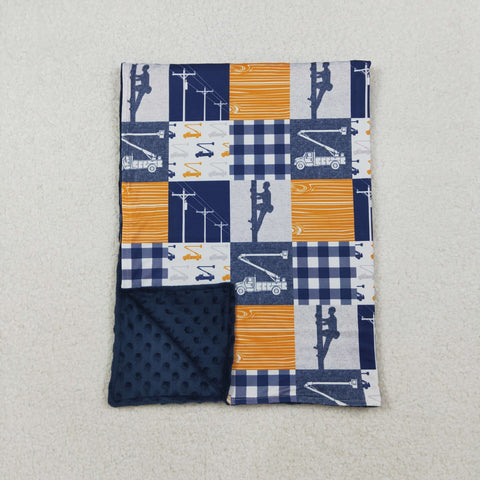 BL0075 Lineman Navy Blue Baby Blanket