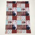 BL0080 Western Cow Newborn Baby Blanket