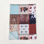 BL0080 Western Cow Newborn Baby Blanket