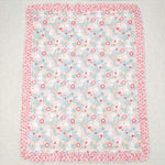 BL0082 Easter Pink Flower Floral Newborn Baby Blanket