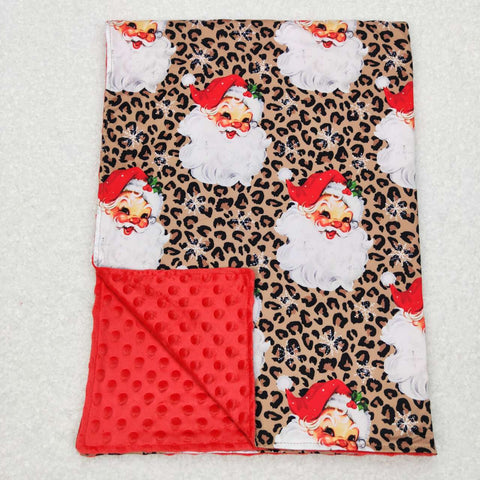 BL0087 Christmas Santa Leopard Newborn Baby Blanket