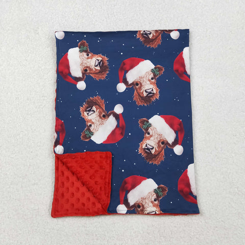 BL0088 Christmas Cow Newborn Baby Blanket