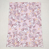 BL0100 Unicorn Rainbow Pink Newborn Baby Blanket