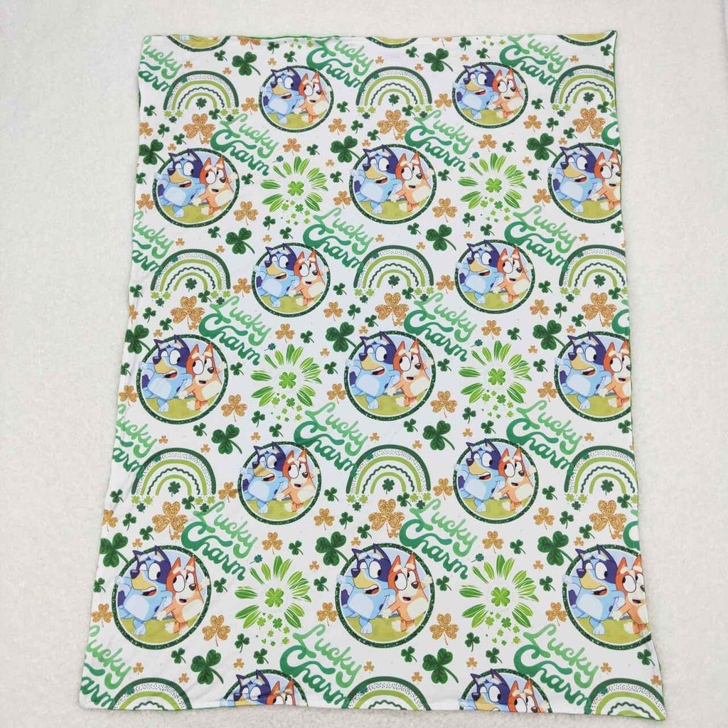 BL0105 Lucky Charm Cartoon Green Newborn Baby Blanket