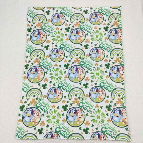 BL0105 Lucky Charm Cartoon Green Newborn Baby Blanket