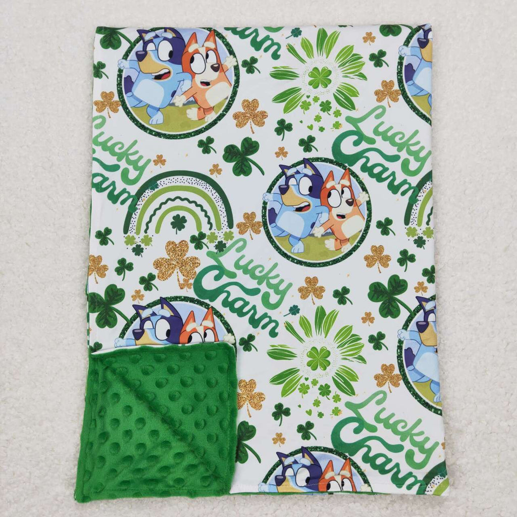 BL0105 Lucky Charm Cartoon Green Newborn Baby Blanket