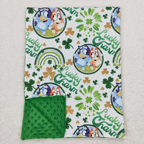BL0105 Lucky Charm Cartoon Green Newborn Baby Blanket