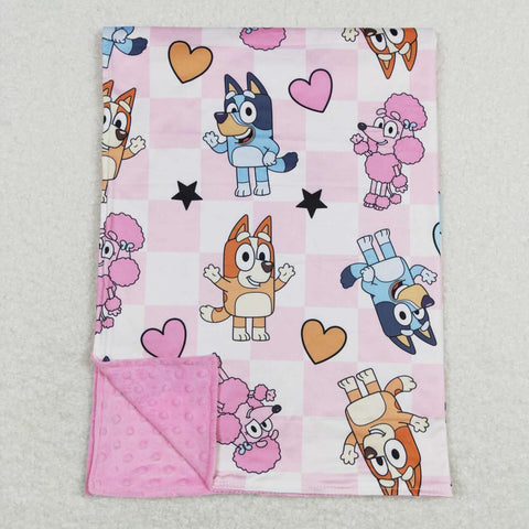 BL0114 Valentine's Day Cartoon Love Pink Newborn Baby Blanket