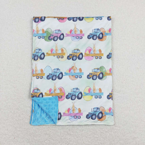 BL0117 Easter Egg Blue Newborn Baby Blanket