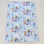 BL0131 Cartoon Blue Dog Baby Blanket