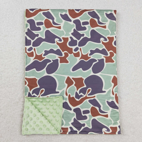 BL0144 Camo Green Baby Newborn Blanket